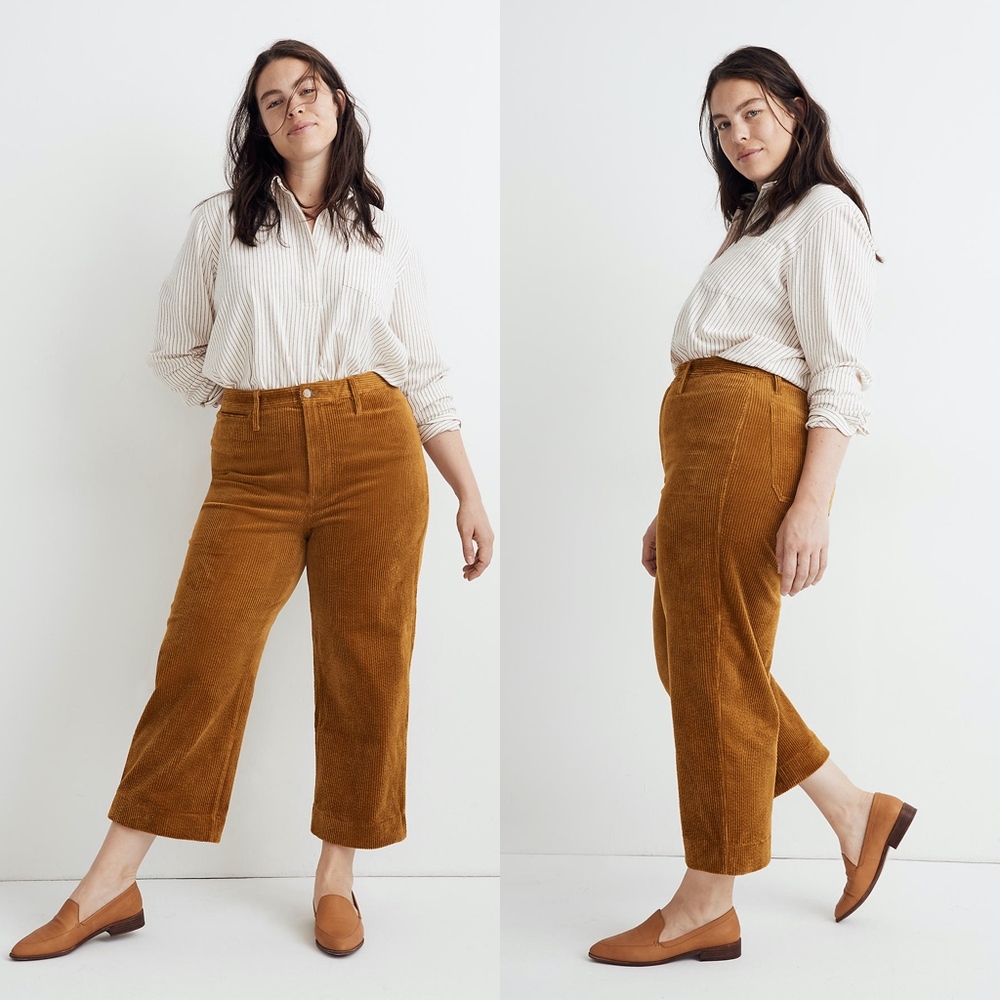 Madewell Slim Emmett Wide Leg Corduroy Crop Pants